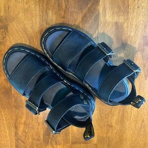 Dr. Martens Gryphon Quad Black Leather Sandals Size US 7/EU 38
